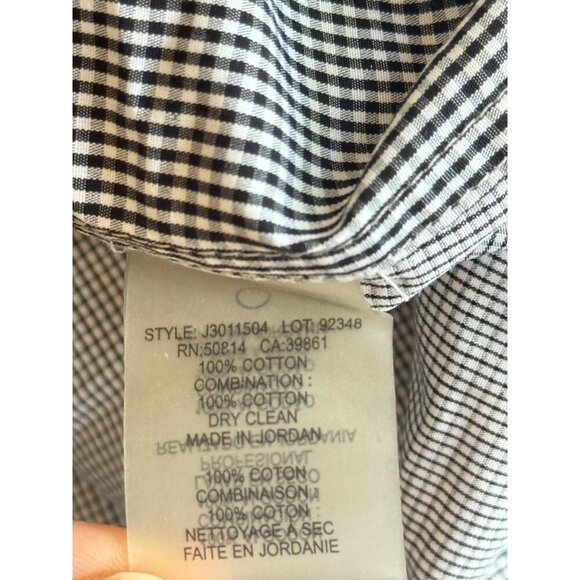 Elie Tahari Classic Fit Button Up Checkered Dress Shirt Black White Mens Size La - Picture 6 of 6